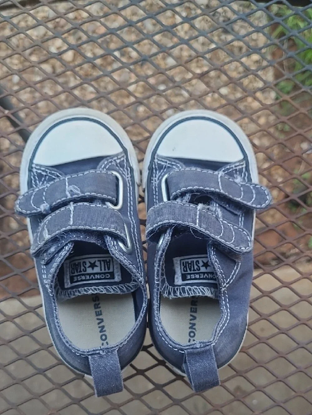 Converse Kids' Blue Canvas Double-Strap Sneakers Size 6